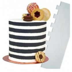Packa szpatułka skrobka cukiernicza grzebień dekorator tynk wzór tort 26cm